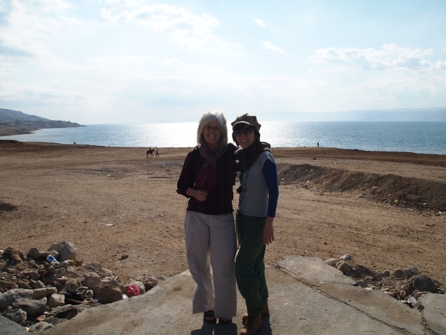 me and minako in front of the Dead Sea