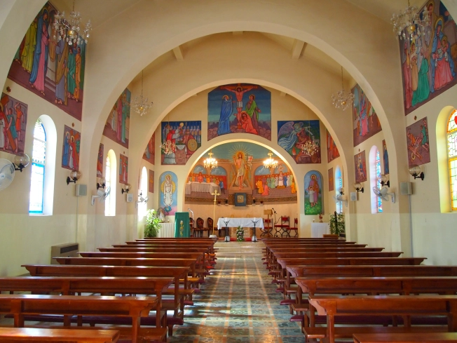 inside the church at Ajloun